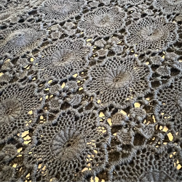 Vintage Crochet Floral Lace Black Sheer Cocktail Fit & Flare Dress SMALL EUC - Picture 12 of 15